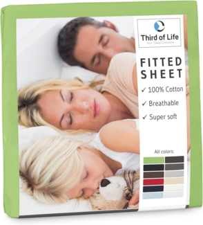 Spannbettlaken Baumwolle Hellgrün 150 x 200 cm