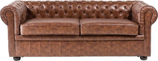 Sofa Kunstleder Goldbraun CHESTERFIELD