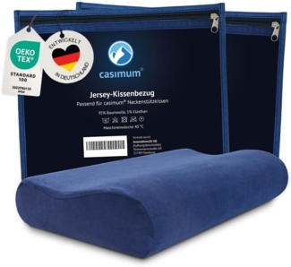 casimum Kissenbezug Ergo Vario BLAU, Passend für Nackenstützkissen 60x30 cm, Doppelpack (2 Stk)