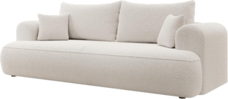 Selsey Sofa Schlafsofa Couch Mit Stauraum Schlaffunktion 3 Sitzer Pflegeleicht Polyurethanschaum Boucle Creme OVO