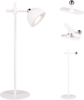 LED Akku Tischleuchte MAXIMA 3 in 1, per USB aufladbar, Weiß max. Höhe 41cm