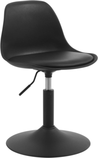 WOLTU 1er Set Verstellbarer Sitzhocker Stuhl Arbeitshocker Bürohocker Esszimmerstuhl Schminkhocker Homeoffice Kommerzieller Shop Mehrzweck PU Schwarz Sitz 39,5-50,5cm Hoch BH304sz-1