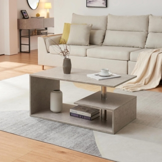 Couchtisch Haarlem 90x50x41 cm Betonoptik, hell [en. casa]