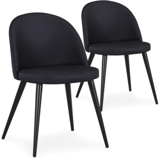 Menzzo Maury Set mit 2 Stühlen, Kunstleder Schwarz
