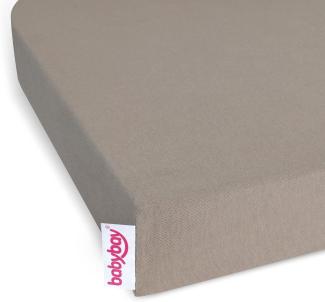 Babybay Jersey Spannbettlaken nougat für Babybay Original, Maxi, Midi, Mini und Boxspring mit Verlängerungsseite