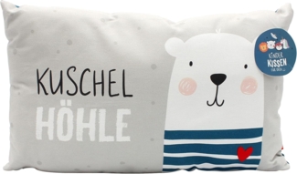 Dekohelden24 Kinder-Kuschel Kissen mit Bär/Aufschrift - Kuschelhöhle - L/B/H ca. 40 x 13 x 23 cm, 100% Baumwolle