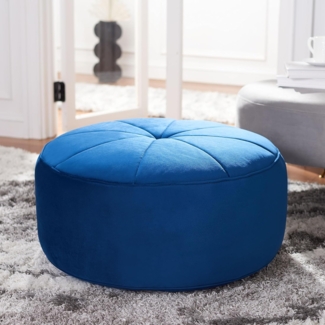SAFAVIEH Gepolstert Hocker, Marineblau, 50 X 45 X 50