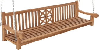CLP Schaukelbank Farm Teakholz wetterfest mit Befestigungsmaterial,teak 240 cm