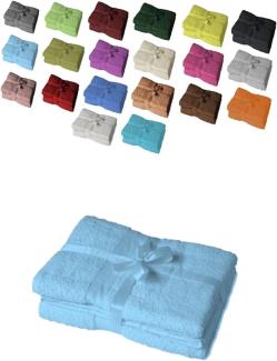 Badetuch 2er Set 100 x 150 cm Hellblau