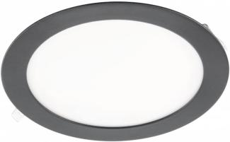 12W Runde LED Einbauleuchte slim Panel Spot mit schwarzen Rahmen Ø 168mm 1020 Lumen Warmweiß (3000 K)