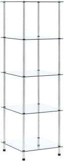 vidaXL Regal mit 5 Ablagen Transparent 40x40x130 cm Hartglas 249506