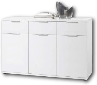 Stella Trading Universal Kommode in weiß - Schlichtes Sideboard mit viel Stauraum für Ihren Wohnbereich - 135 x 90 x 40 cm (B/H/T)