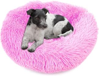 wuuhoo® Hundebett Fluffy 60cm Donut für kleine und mittelgroße Hunde - weiches Haustierbett, waschbares Hundekörbchen für Hund oder Katze, flauschiger Hundekorb Pink