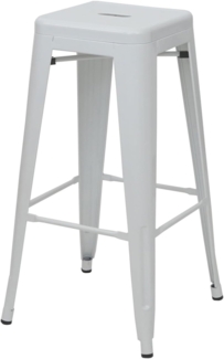 Barhocker HWC-A73, Barstuhl Tresenhocker, Metall Industriedesign stapelbar ~ weiß