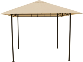 GRASEKAMP Qualität seit 1972 Antikpavillon Amalfi Flex 3x3 m Beige Gartenpavillon Partyzelt