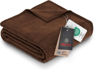 IBENA 'Luxus', Baumwollmischgewebe dunkelbraun, 150x200 cm