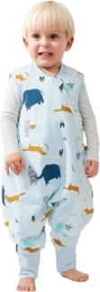 Duomiaomiao Baby Schlafsack, 1x Ganzjahresschlafsack, 1.5tog-elefanten Dschungel, 95cm / Babygröße 100-110cm, 100% Baumwolle