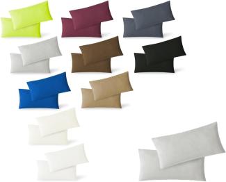 Jersey Kissenbezug, 2er Set, Baumwolle, Silber, 40x60 cm