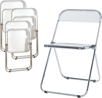 Klappstuhl Pornainen 4er Set Transparent [en. casa]