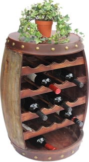 Weinregal Holz mit Ablage Weinfass 1546 Fass 70cm Flaschenregal Flaschenständer Weinständer Bar