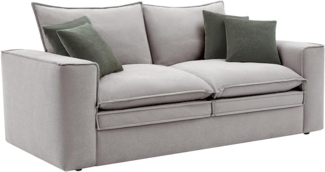 Vente-unique - Sofa 3-Sitzer - Stoff - Hellgrau - PORALO
