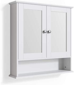 Vicco Wandspiegel Bianco Badspiegel mit Ablage 2 Türen 58x56cm Hängespiegel Spiegel für Badezimmer im Landhausstil