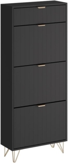 Vicco Schuhschrank Helge, Schwarz, 60 x 145 cm 3 Fächer