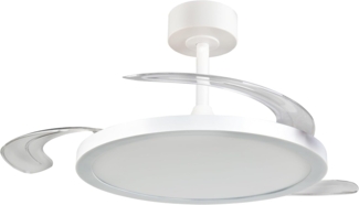 LED Deckenleuchte KASFJORD Weiß mit ausklappbarem Ventilator, Ø 49 - 106,5cm