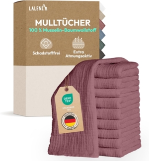Laleni Spucktuch Spucktücher Baby aus Reiner Baumwolle, (20-tlg), OEKO-TEX Zertifizierte Mulltücher