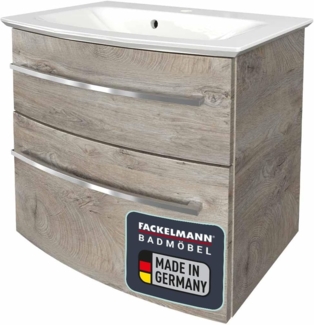 Fackelmann B.STYLE Badmöbel Set 2-teilig, 63,2 cm breit, Grau, Gussmarmor