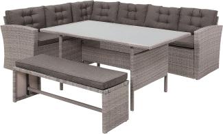 Lounge Set Gartentisch Set Glas Grau VITERBO