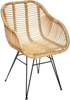 Sessel Koeta - Metall & Rattan - Beige - Atmosphera créateur d'intérieur