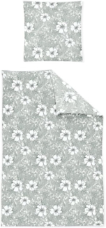 Irisette Sky Mako-Satin Bettwäsche 155x220 Paisley Blüten oliv grün 8459-30