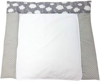 Babymajawelt® Wickelauflage mit 2 abnehmbaren und wasserabweisenden Frottee Bezügen 70x75 cm. Oberstoff 100% Baumwolle. BiG DREAM (BiG Dream grau)