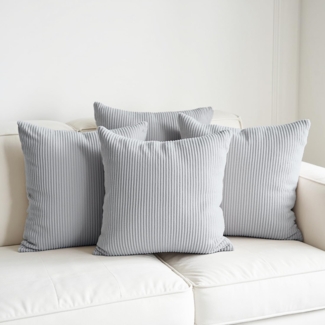 DYNMC you Kissenbezug Cord - 4er Kordsamt Weiche Kissenbezüge - Dekokissen Sofakissen, Kord Kissenhüllen - Sofa Kissenbezug Cord - Kissen Deko Kissenbezug
