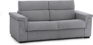 Talamo Italia - 2-Sitzer festes Sofa Ondina, Lineares Sofa für Wohnzimmer, gepolstert, Abnehmbarer Bezug, 100% Made in Italy-Qualität, 185x95 h100 cm, Grau
