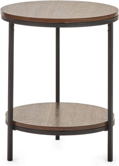 Julian Bowen Tribeca Runder Lampentisch mit Ablage - Walnuss