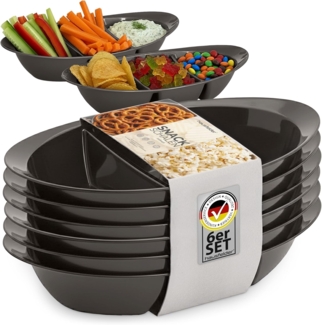 Hausfelder Servierplatte Snackbox 6er Set, Snackschale für Süßigkeiten, Chips, Snackteller, Kunststoff, (6-tlg), mikrowellengeeignet, spülmaschinengeeignet