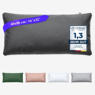 Wolkenfeld Kissenbezug Mikrofaser Kissenbezug - Allergiker Kopfkissenbezug - unfassbar weich, Größe 80x80, 40x80 und 70x90 cm I versteckter Reißverschluss