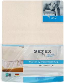 SETEX Molton Matratzenschutz, Eckgummis, 100 % Baumwolle, Naturfarben, 90 x 200 cm