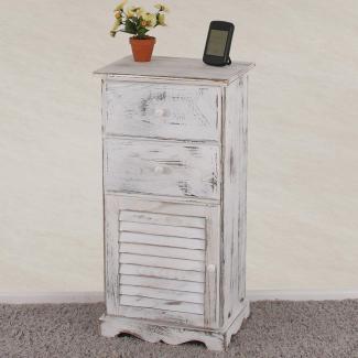 Kommode, 81 x 40 x 32 cm, Shabby-Look, Vintage ~ weiß