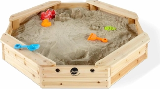 Plum 25067AA108 'Sandkasten Holz Schatzinsel', ca. 116 x 116 x 16 cm, ab18 Monaten, für 75 bis 150 kg Sand geeignet, inkl. Sitzbank