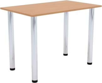 AKKE Esstisch (2mm PVC), Esszimmertisch mit Chrombeinen Küchentisch Bürotisch Kantenumleimung