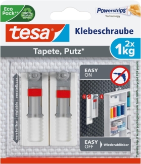 tesa Klebeschraube 2.4 cm x 6.4 cm weiß 1 Pack = 2 St.