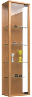 VCM Wandvitrine Stano 911787 Buche H. 115 x B. 33 x T. 18 cm