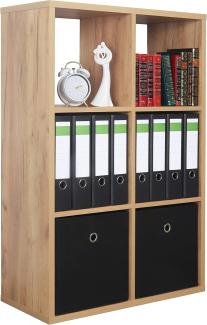 RICOO Regal 107 x 73 x 33 cm, Standregal Eiche braun WM079-EG Spannplatte aus Holz, Bücherregal Wandregal klein, Regale & Ablagen, schmales Regal, kleines Regal schmal, Büro Bücherregale