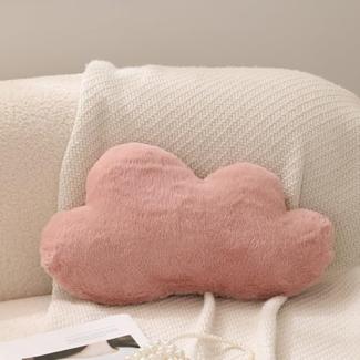 Kuschelkissen Kinder Sternkissen Weiche Flauschige Mond Wolken Sternform Zierkissen Sofakissen, Plüsch Kissen Dekokissen für Kinderzimmer Schlafzimmer Deko (Rosa Wolke 44 cm)