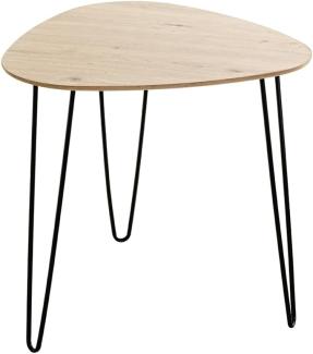 Beistelltisch >24468< in schwarz-eiche, MDF, Metall - 48x48x48cm (BxHxT)