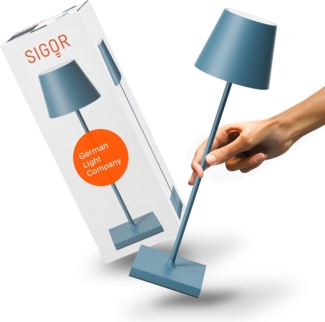 SIGOR LED Tischleuchte Akku-Tischleuchte, Dimmbar, LED fest integriert, Warmweiß