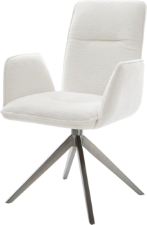 Drehstuhl Vinja-Flex Bouclé Soft Beige Kreuzgestell breit Graphit 360° drehbar Wippfunktion